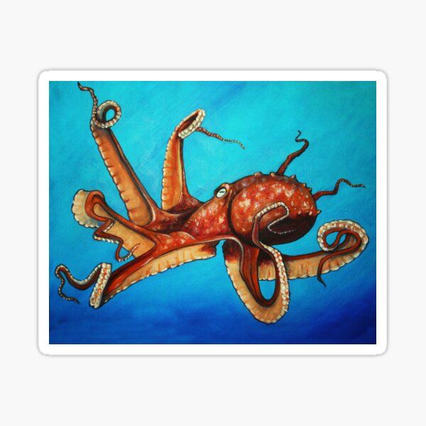 Red Octopus Sticker