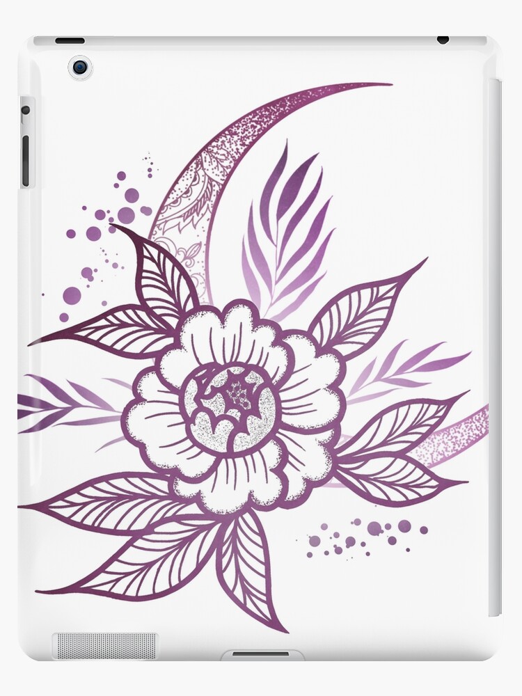 Funda y vinilo para iPad «Peonía morada luna» de KalikaGraphisme | Redbubble