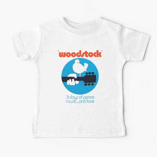 Woodstock 1969 Peace Love Bird Poster White Baby T-Shirt