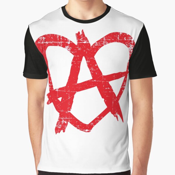 Vista previa del artículo con la obra «Anarquía corazón, rojo, revolución, punk.», diseñado y vendido por Spoox.