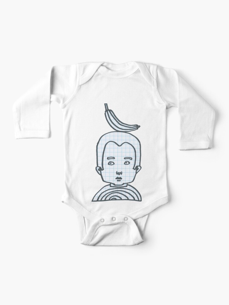 Simple Line Drawing Of A Banana Man Baby One Piece By Sarahnatural Redbubble