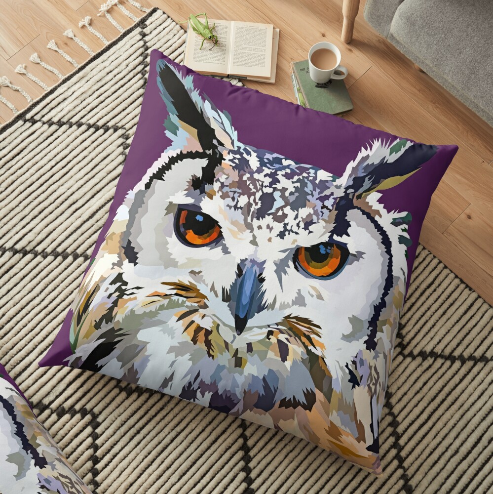 Owly nights Floor Pillow