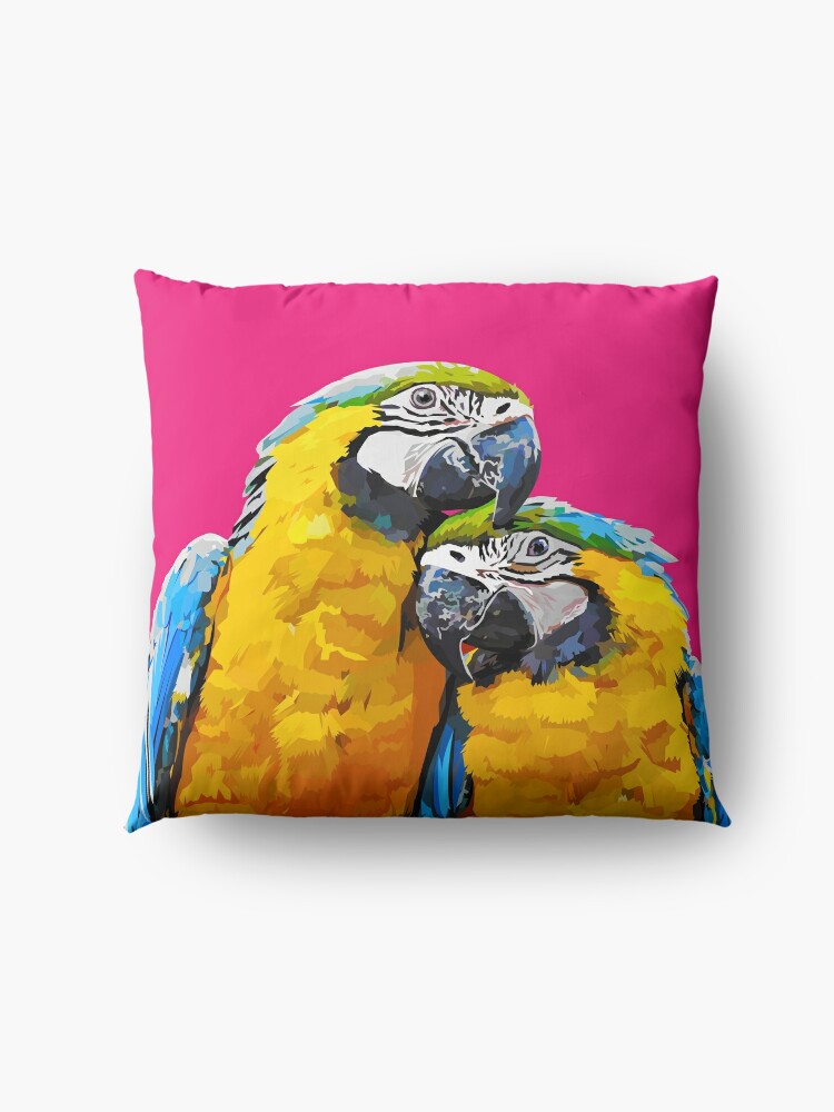 Alternate view of Two lovely parrots Floor Pillow