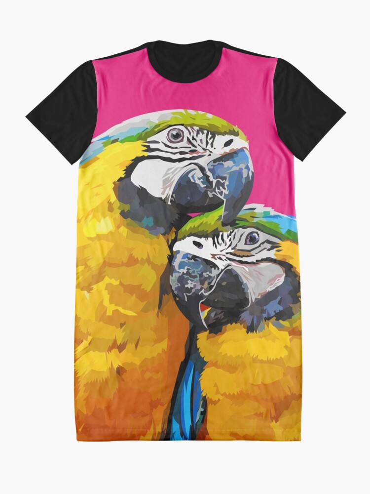 Alternate view of Two lovely parrots Graphic T-Shirt Dress