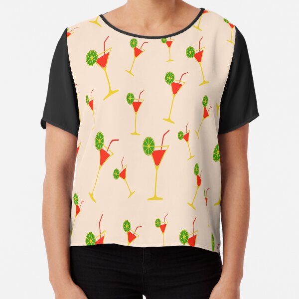 Beiges Margarita-Getränk Chiffon Top