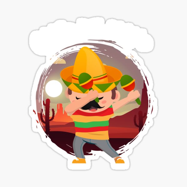 Dabbing Mexican In Sombrero Poncho Cinco De Mayo Sticker For Sale By Bubltees Redbubble 4226