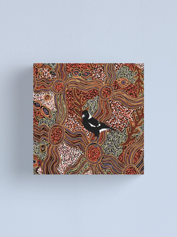 Aboriginal Magpie Canvas Print By Omal Redbubble