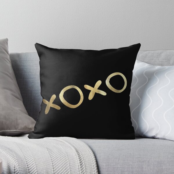 XOXO - Gold Throw Pillow