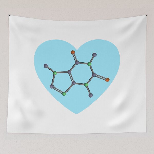 Item preview, Caffeine Molecule on Blue Heart designed and sold by spoeg.