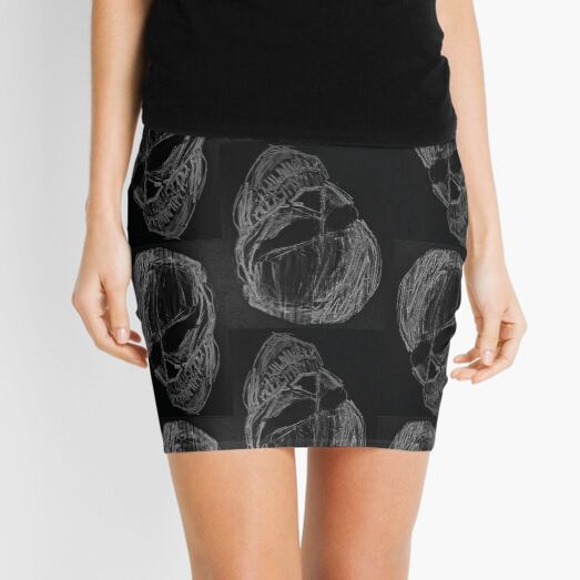 Chalkboard Skull Mini Skirt