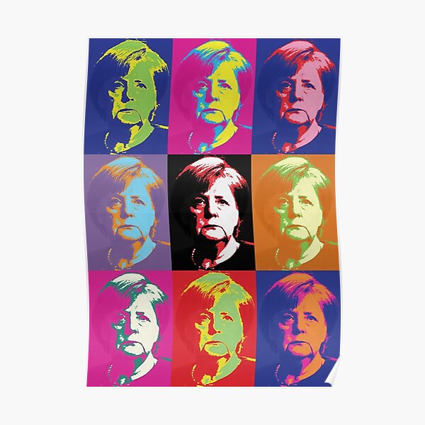 Angela Merkel Popart Blast Poster