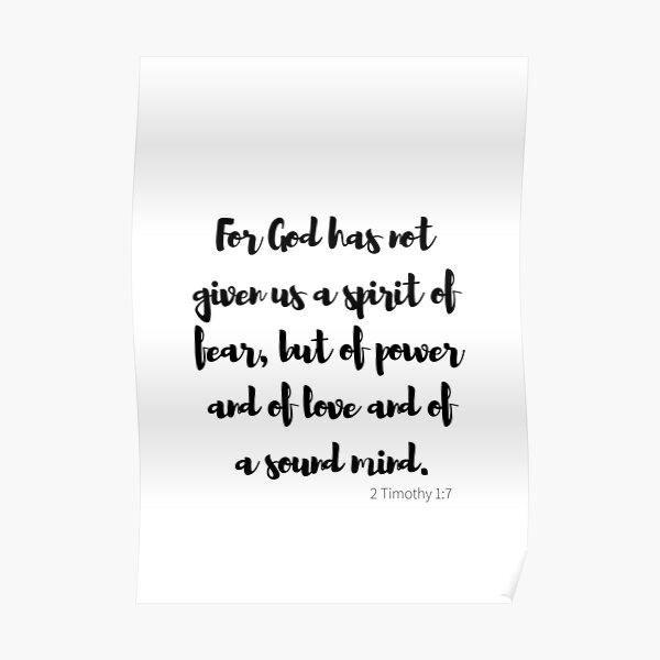 2 Timothy 1 7 Posters Redbubble