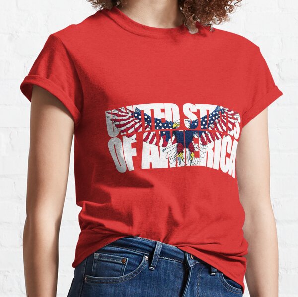 090-916 United States of America with an American Flag Eagle-dark background Classic T-Shirt