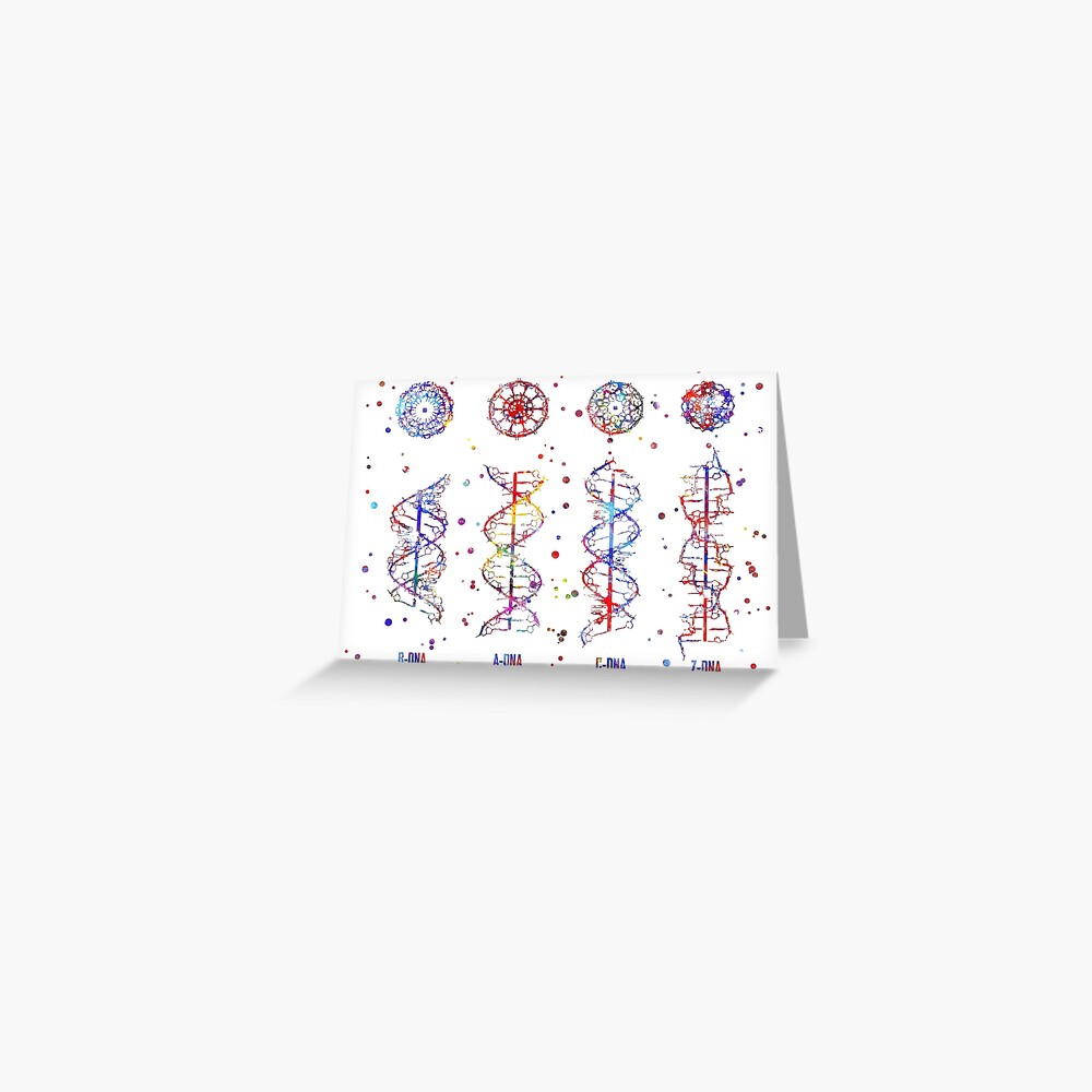 A B C Z Dna Dna Molecule Watercolor Dna Dna Molecule Greeting