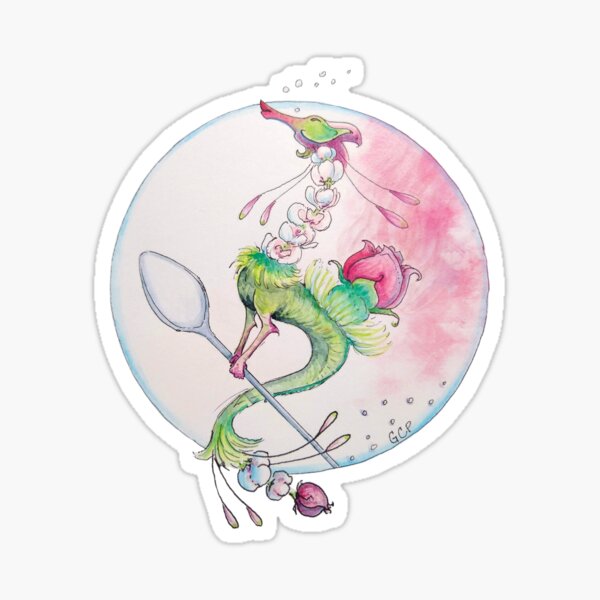 Blooming Rose Tea Dragon - sticker Sticker