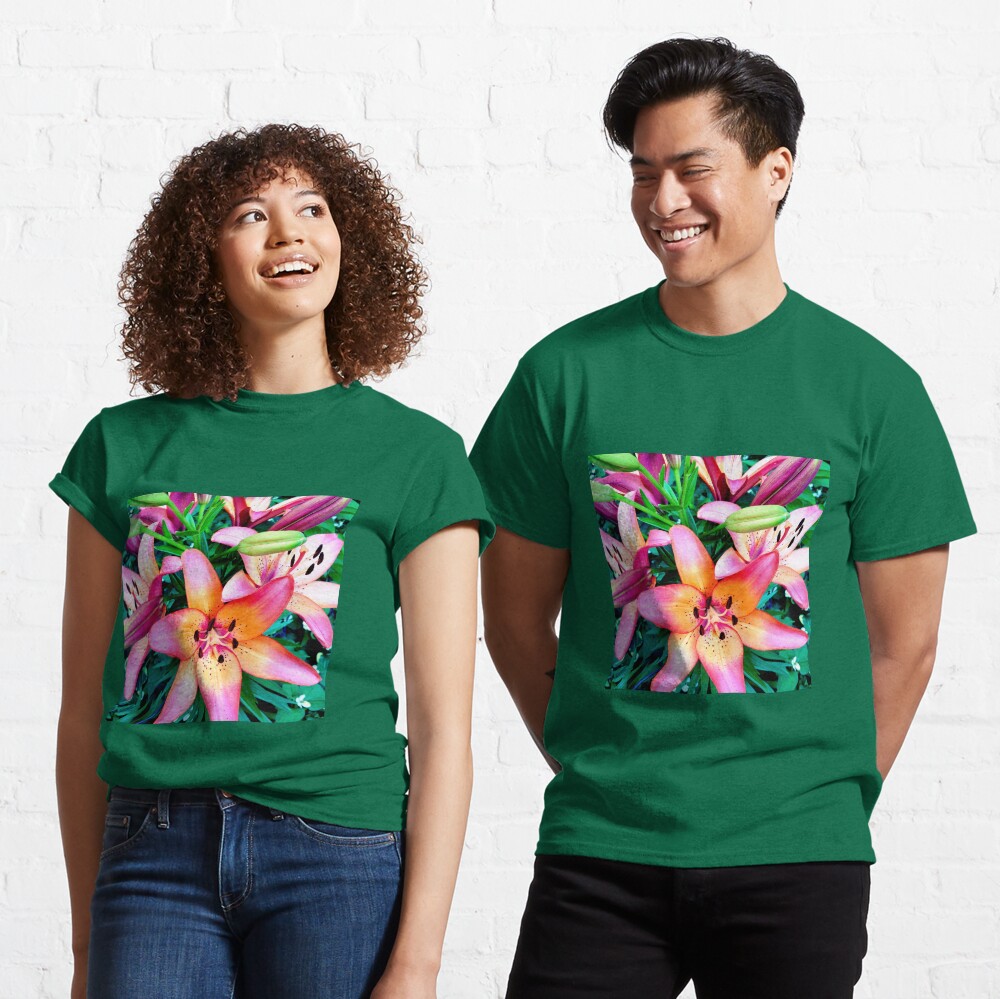 Lilypalooza - Floral Art Photography - Pink and Orange Lily Flower - Gift for Gardener Classic T-Shirt