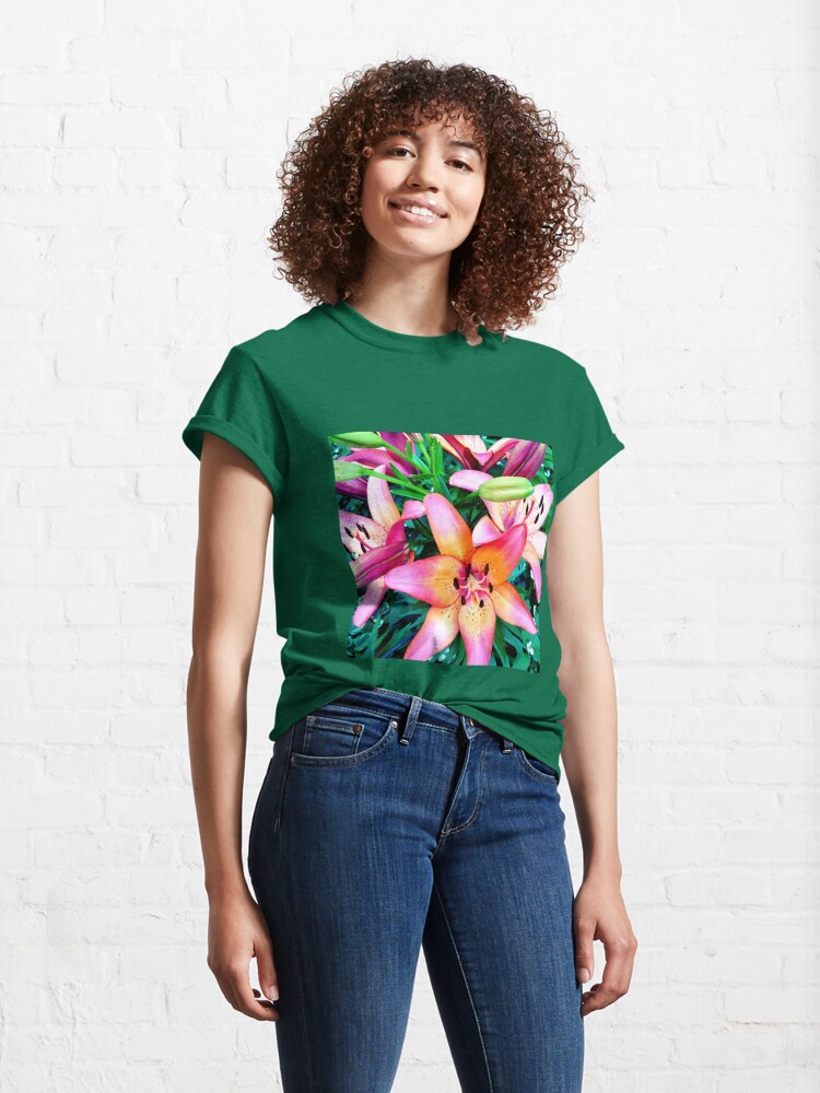 Alternate view of Lilypalooza - Floral Art Photography - Pink and Orange Lily Flower - Gift for Gardener  Classic T-Shirt