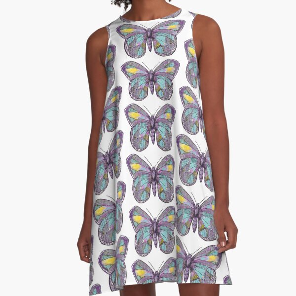 Vintage Butterfly A-Line Dress