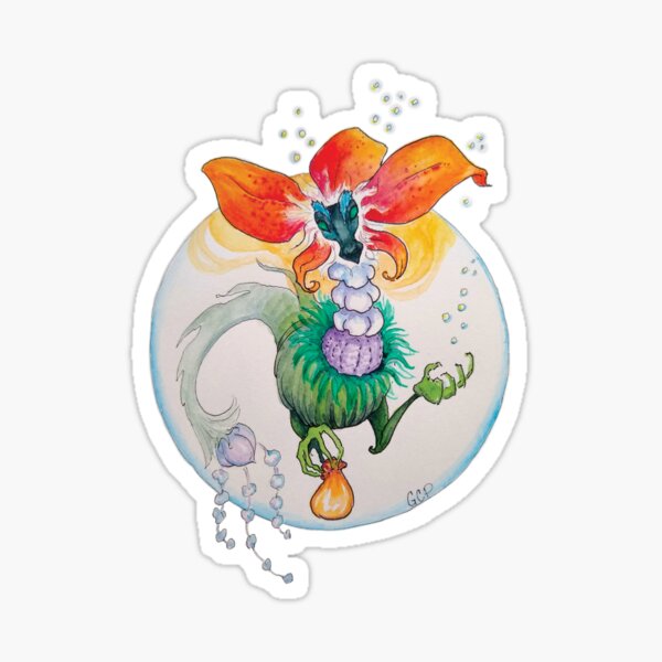 Blooming Fancy Tea Dragon - sticker Sticker
