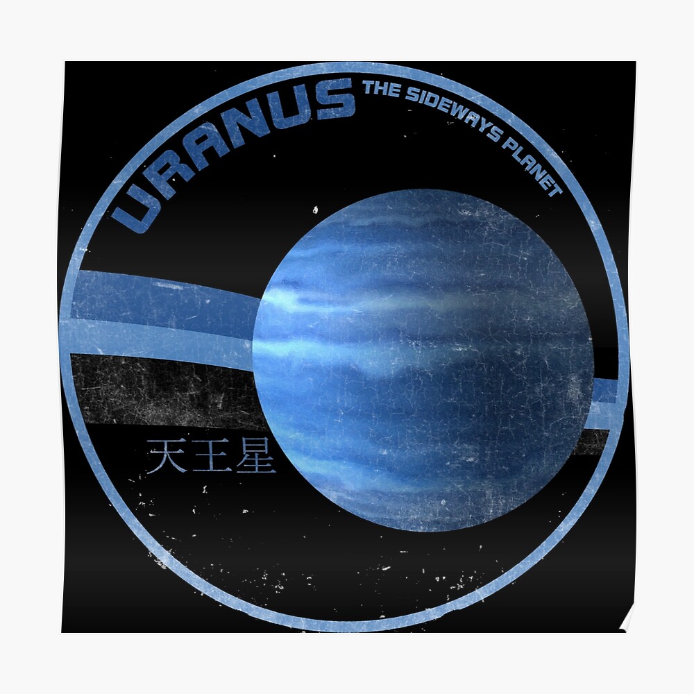 Uranus The Sideways Planet 天王星 Poster By Dunlopdesigns Redbubble