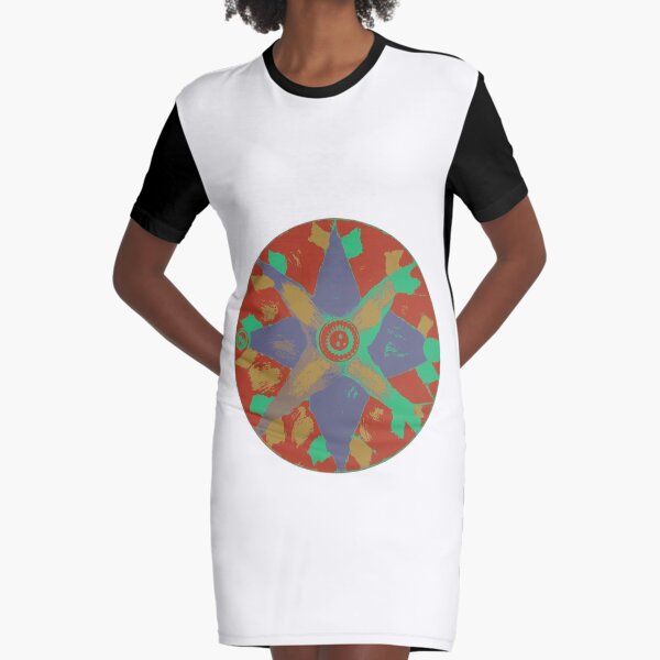 Earthy Mandala Graphic T-Shirt Dress