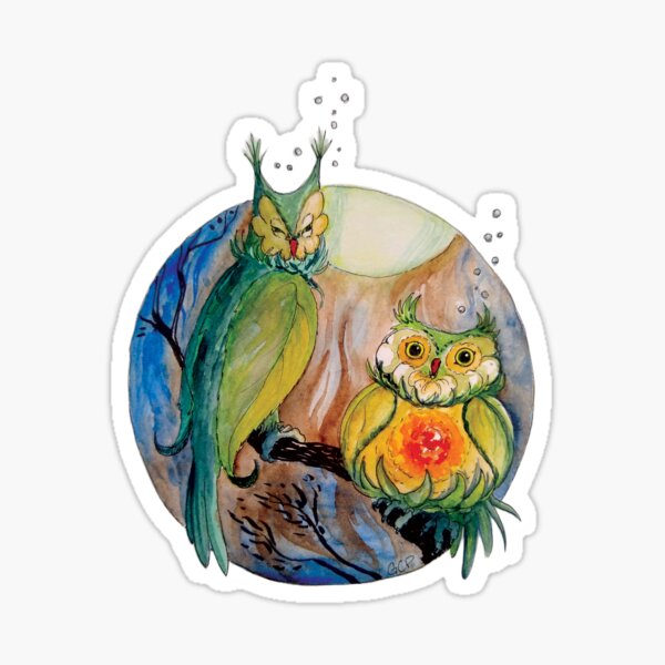 Blooming Tea... Owls? - sticker Sticker