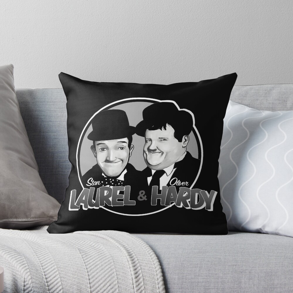 Laurel and Hardy design Throw Pillow