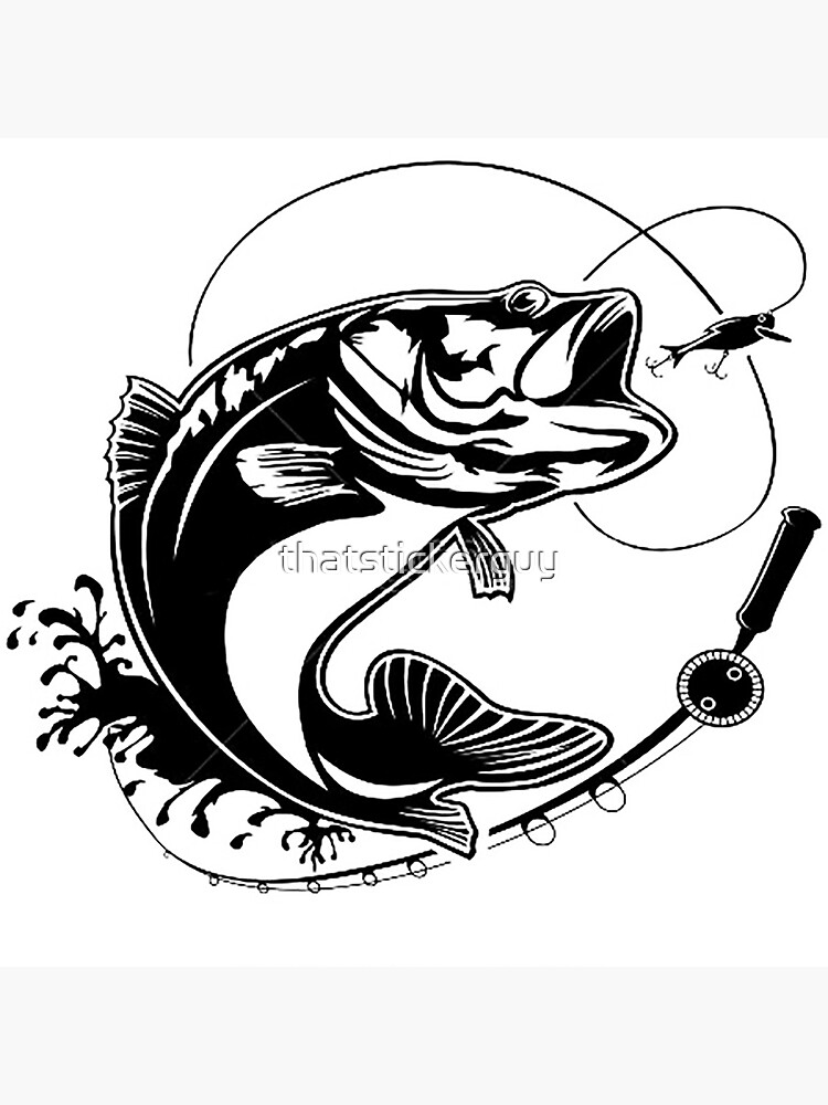 Largemouth Bass Fishing fish on black and white custom name performanc –  ChipteeAmz