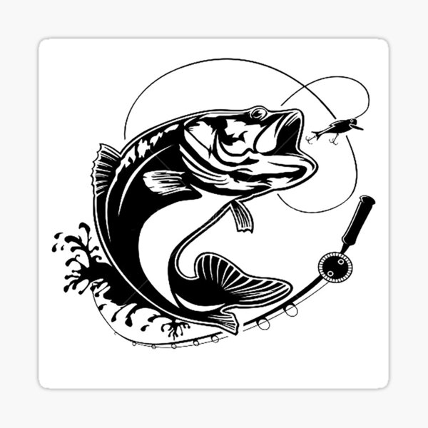 Largemouth Bass Sticker Decal Fishing Black Bass Smallmouth Tribal Lures  Fly