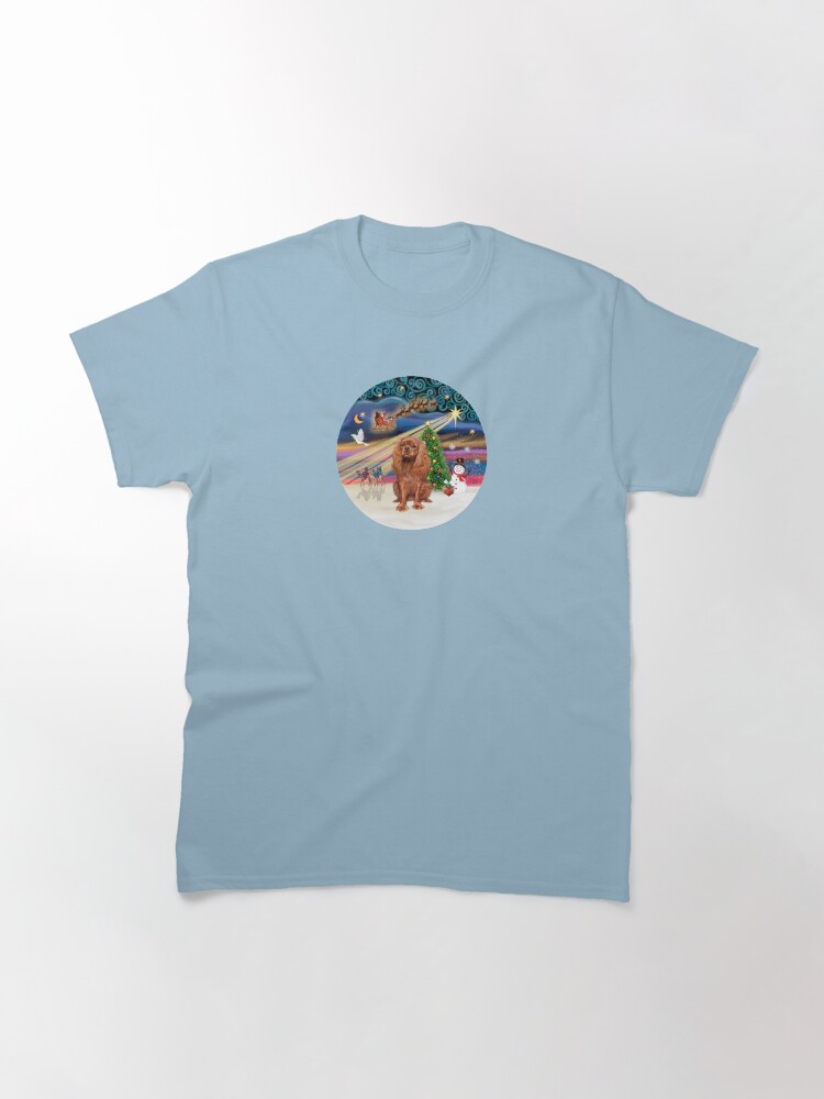 Alternate view of Christmas Magic with a Cavalier King Charles Spaniel (ruby) Classic T-Shirt