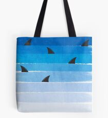 Bolsa de tela Tiburones - tiburón semana moda blanco y negro modelo de niños mínimo impresión ombre océano azul surf