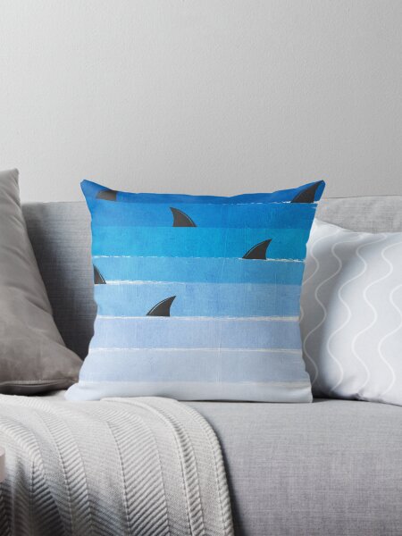 Item preview, Sharks - shark week trendy black and white minimal kids pattern print ombre blue ocean surfing  designed and sold by charlottewinter.