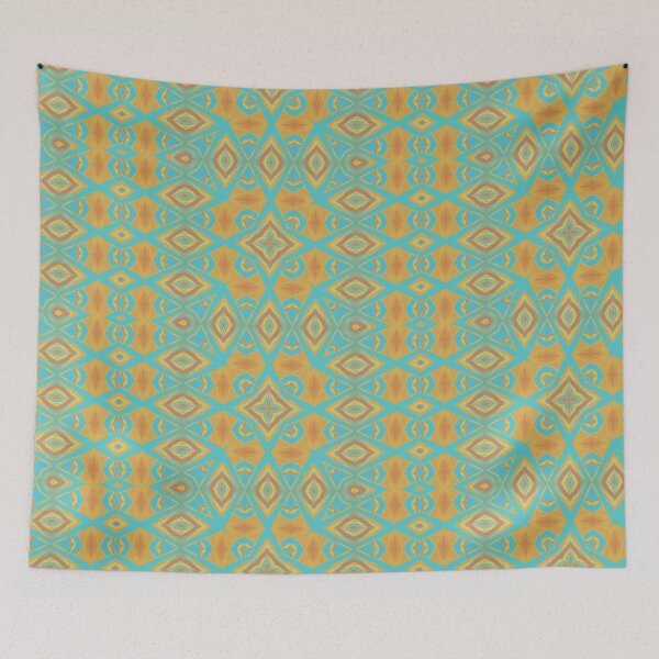 Item preview, Cálido amarillo y naranja sobre azul (patrón abstracto sin fisuras 5 de 12) designed and sold by kritwanblue.
