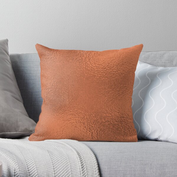 Simply Metallic in Deep Copper Bronze Solid Throw Pillow