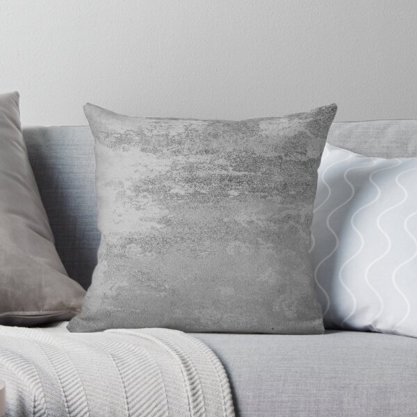 Concrete Texture Solid Grey Gray Colour Throw Pillow