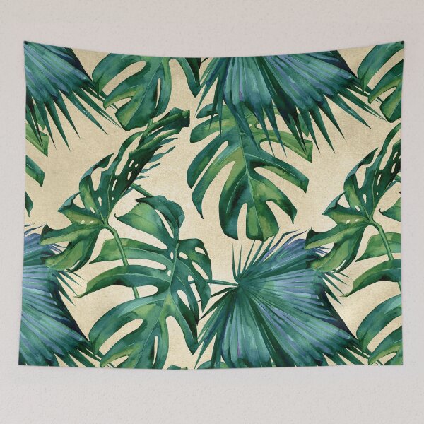 Item preview, Classic Green Tropical Monstera Jungle Palm Leaf Print on Canvas designed and sold by SimpleLuxe.