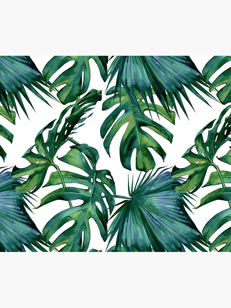 Discover Classic Green Tropical Monstera Leaf Jungle Palm Pattern Duvet Cover