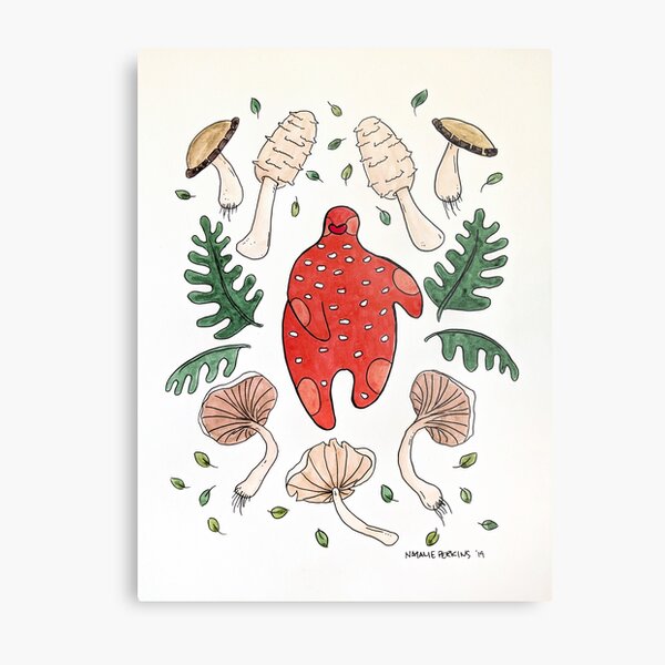The language between mushrooms and trees. Metal Print