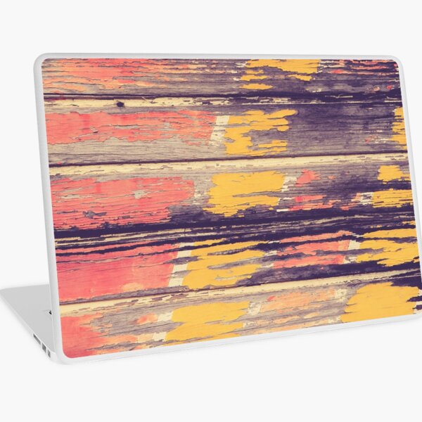 Weathered Painted Wood Wall Laptop Skin