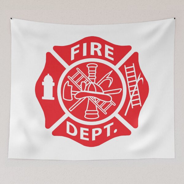 Item preview, Fire Department Emblem St Florian Maltese Cross Red with White Outline designed and sold by Barrett York.