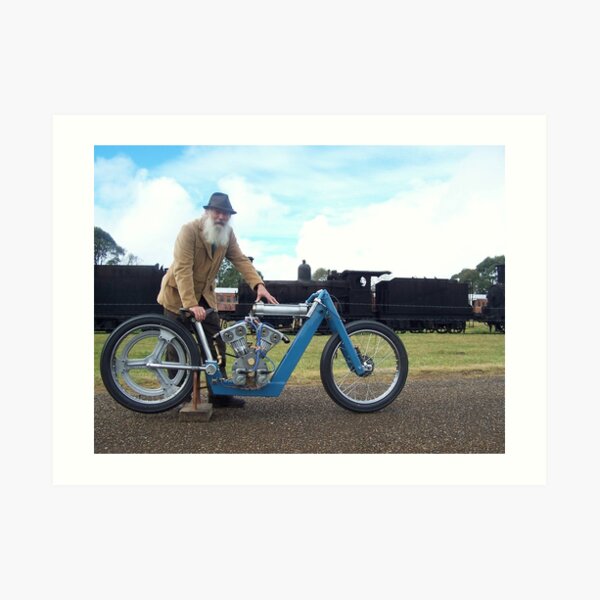 "Saltster" BeSpoke Handmade Motorcycle by Mark Walker Aust. Art Print