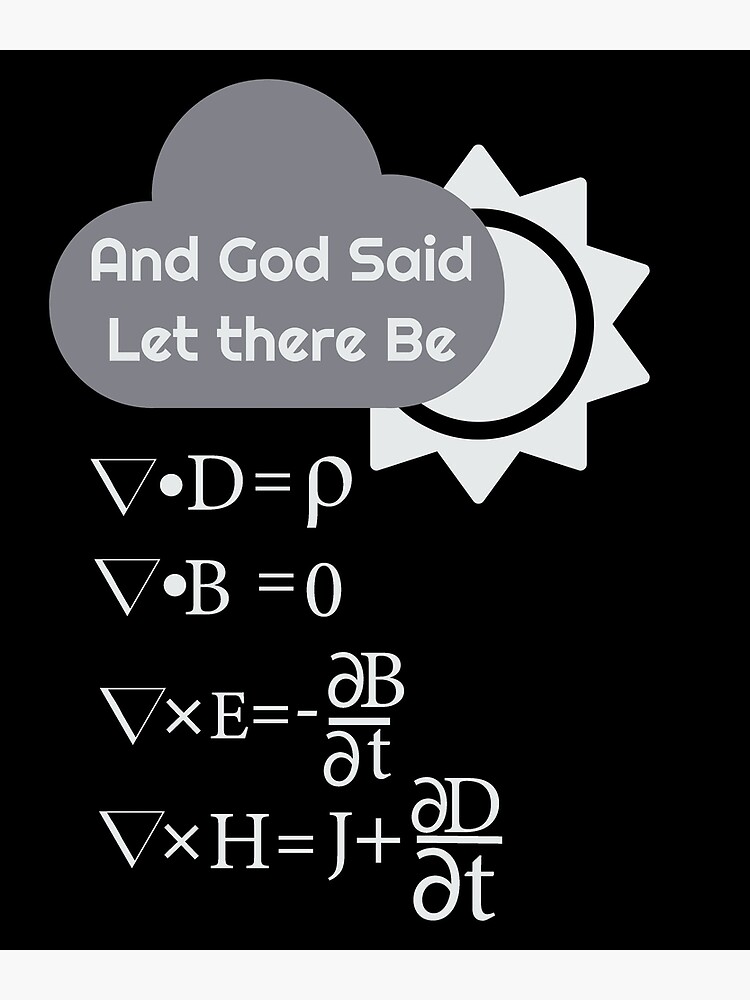 Funny Maxwells Equations And God Said Let There Be Light Greeting Card By Noveltymerch Redbubble