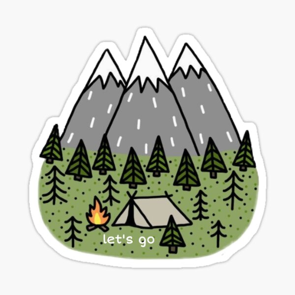 Camping mountain sticker Sticker