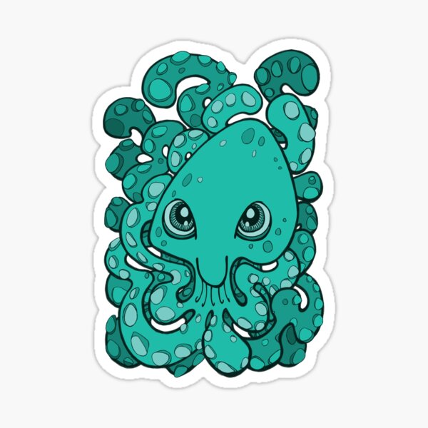 Happy Octopus Squid Kraken Cthulhu Sea Creature - Arcadia Sticker