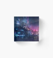 Cyberpunk-Stadt Acrylblock