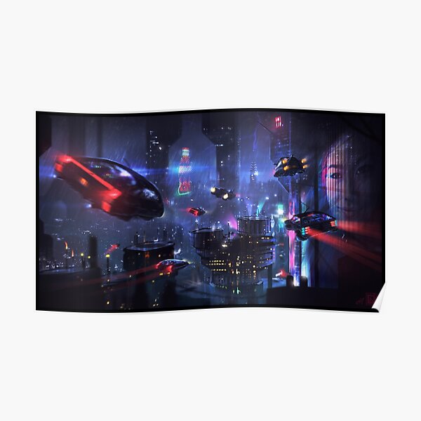 cyberpunk city Poster