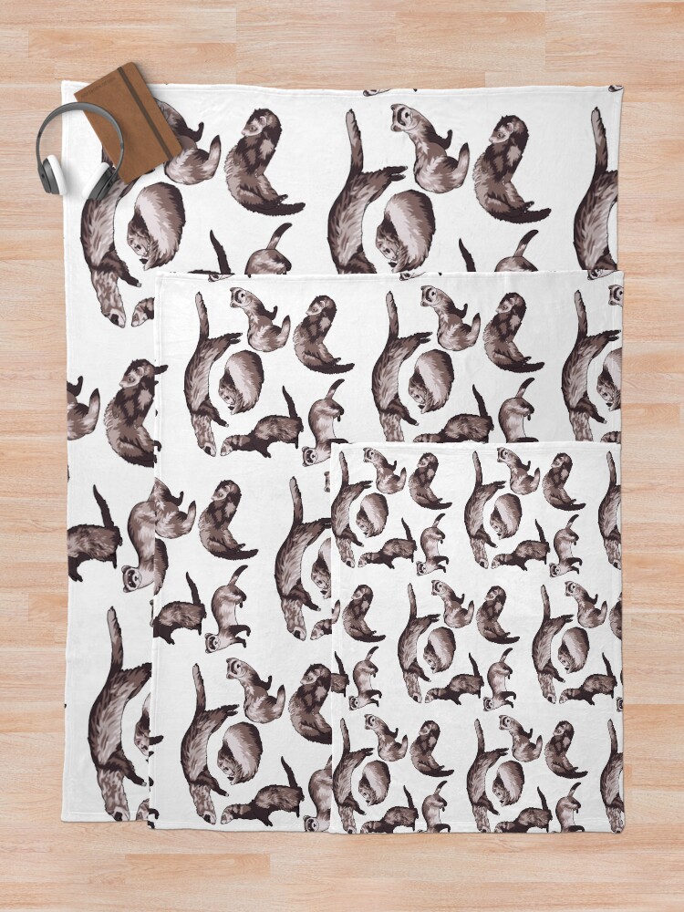 Alternate view of ferrets Throw Blanket