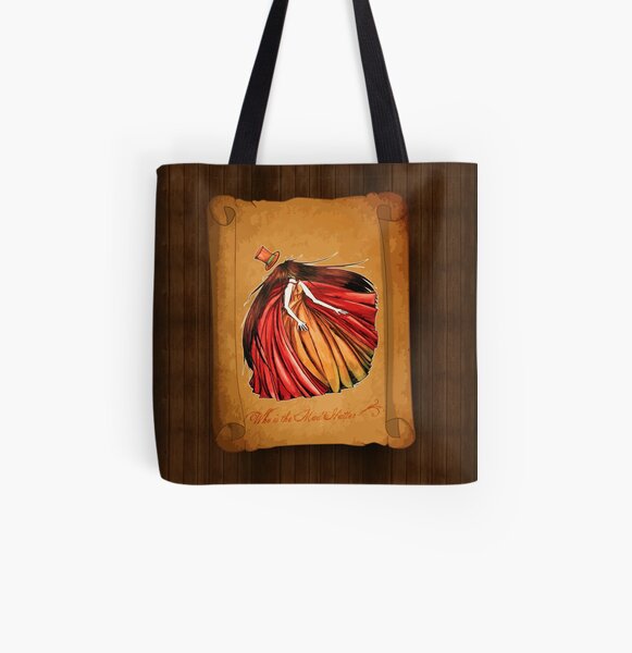 Who is the Mad Hatter ? Red Riding Hood All Over Print Tote Bag