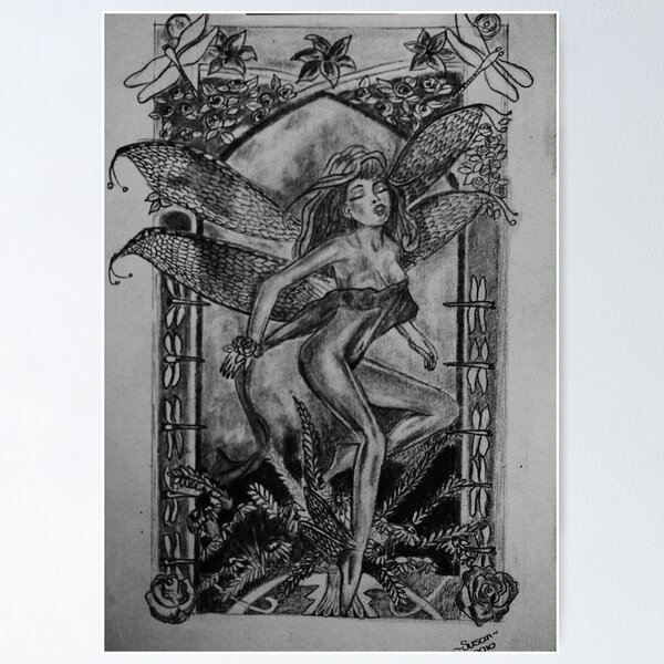 Item preview, Dragonfly Fairy - art nouveau   designed and sold by Susan van Zyl.