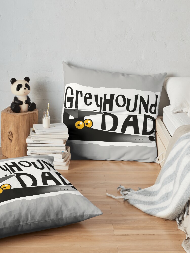 Alternate view of Greyhound Dad (black) Floor Pillow